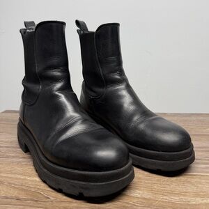 ANINE BING Justine Black Leather Chelsea Boots Size 40
